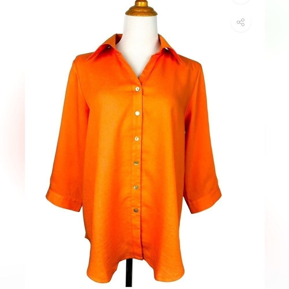 FRIDAZE ORANGE LINEN Short Tuxedo Shirt Women’s